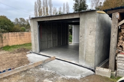 Garage en béton avant enduit